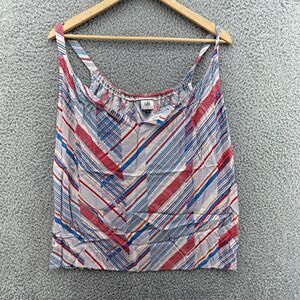 CAbi #5230 Women's Red White Blue Striped All Aboard Nautical Open Tank‎ Small